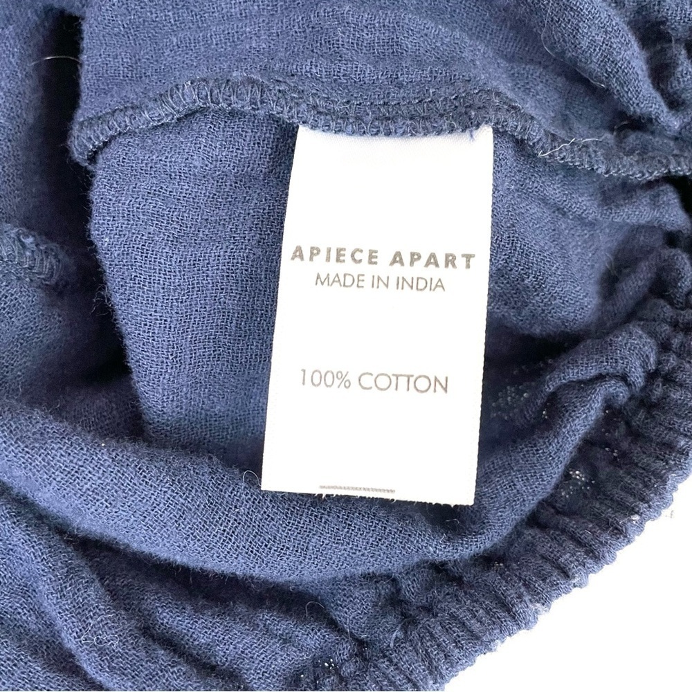 Apiece Apart Cela‎ Ruffled Crop Top Cotton Navy - Picture 10 of 11